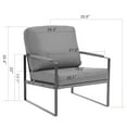 thumbnail image 2 of Set of 2 Amna Brown Arm Chair with Black Metal Legs, 2 of 8