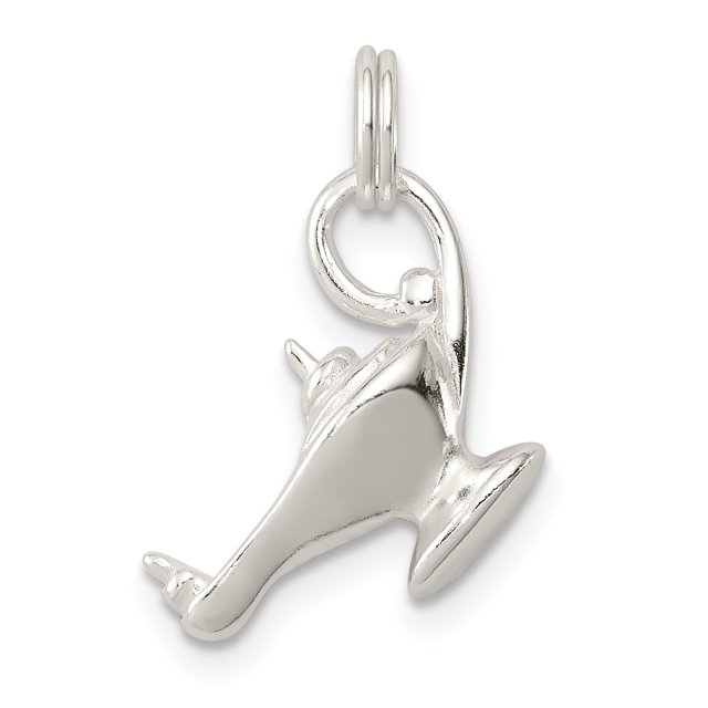 925 Sterling Silver Genie Lamp Necklace Charm Pendant Theme Mythical