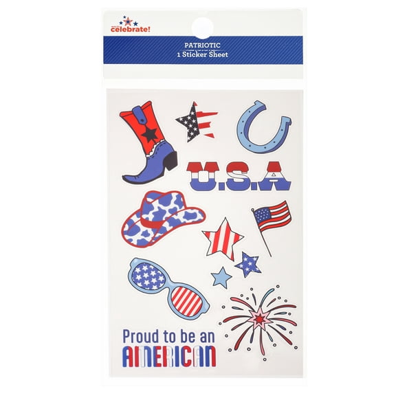 Way to Celebrate Americana Western Theme Stickers, 2 Sheets