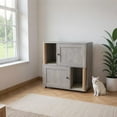 thumbnail image 4 of Shininglove Double Cat Litter Box Enclosure Furniture - Hidden 2-Litter Box Cabinet with Scratching Posts, Wooden End Table Design for Indoor Cats (Fits Most 22"x18" Boxes), 4 of 7