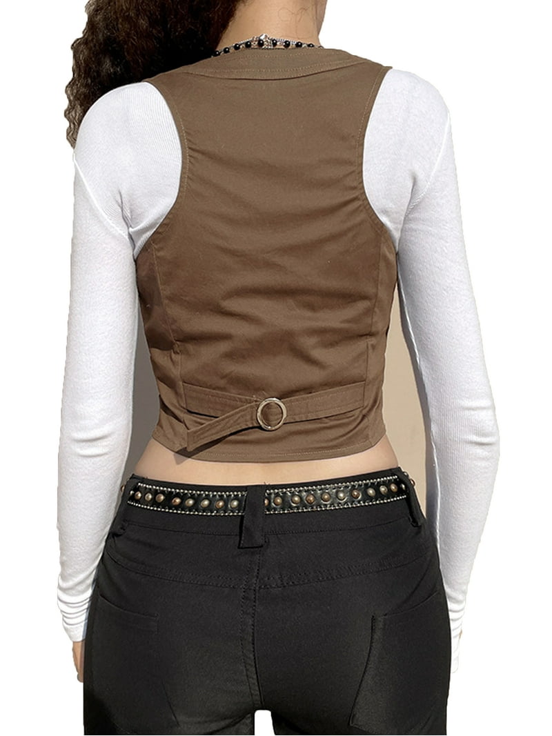 トップス 00s archive L.G.B. BONO10 vest jilet y2k Amazon.com: TYATVS Denim Vest for Women 90s Grunge Clothes