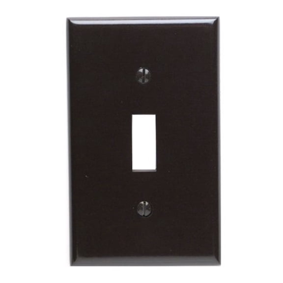 Leviton 85001-000 1-Gang Device Mount Toggle Device Switch Wall Plate Thermoset, Standard, Brown