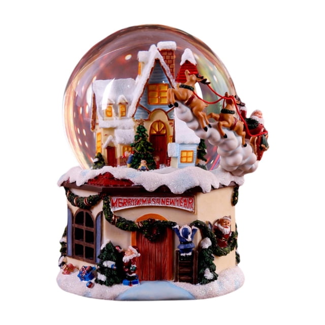 Caja de música giratoria navideña Bola de nieve Navidad con regalos musicales Navidad 32 música