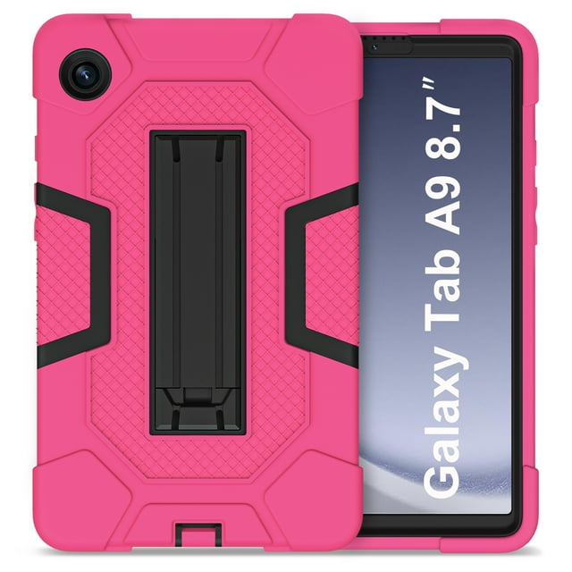 Étui Support pour Tablette pour Enfants Armor pour Samsung Galaxy Tab A9 Plus 11, Étui Support Antichute pour Samsung Galaxy Tab A9 8,7 Pouces 2023 RoseBlack A9 Plus 11 Pouces