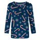 thumbnail image 4 of Camisas Navideñas Para Mujer Primavera Navidad Impreso Mediados de Longitud 3/4 Mangas O-Cuello Casual Tee Tops Camiseta Odeerbi ODB121233, 4 of 5