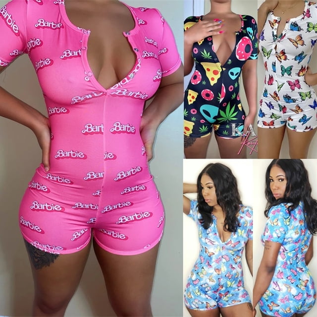 Combinaison Sexy Moulante Décontractée pour Femmes, Combinaison à Manches Longues, Short, Justaucorps, Tenue de Maison, Pyjama