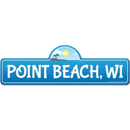 Point, WI Wisconsin Beach Street Sign | Indoor/Outdoor | Surfer, Ocean Lover, Décor For Beach House, Garages, Living Rooms, Bedroom | Signmission Personalized