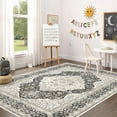 thumbnail image 6 of UERMEI 8'x10' Washable Area Rugs for Living Room, Vintage Floral Boho Printed Carpet, Non Slip Indoor Rug for Bedroom Home Decor Carpets - Black, 6 of 12