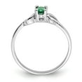 thumbnail image 2 of 14K White Gold Ring Band Gemstone Emerald Oval Green, Size 5, 2 of 3