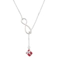 thumbnail image 1 of Delight Jewelry Silvertone Small 3-D Red Present Box with Bow Silver tone Elegant Infinity Lariat Necklace, 1 of 4