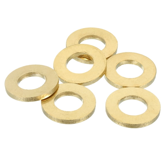 Uxcell Brass Flat Washer, 15/16" OD x 1/2" ID x 2.5mm Fenders Washers Assortment M12 Washer for Bolts,6 Pack