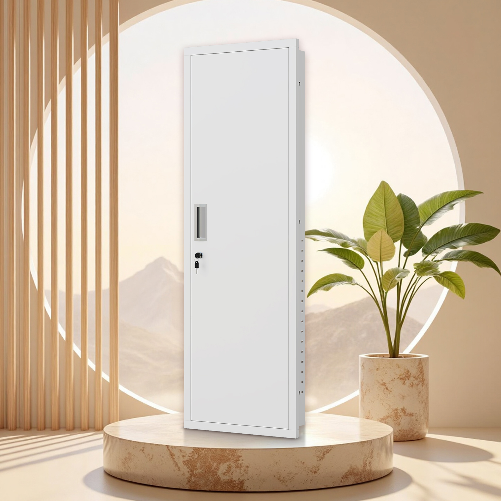 Mirror Jewelry Cabinet, 47.24" Tall Wall Mounted Jewelry Cabinet with Mirror and Light, Large Jewelry Armoire Organizer, Jewelry Storage with Lock & Adjustable Shelves (White