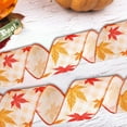 thumbnail image 6 of Btomtd 196.85"x2.55" Faux Linen Woven Ribbon with Pumpkin and Maple Leaf for Halloween Thanksgiving Ornaments Holiday Party Decoration Ribbon for Crafting, D, 6 of 6