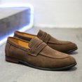 thumbnail image 1 of Zapatos casuales de piel de becerro nuevos para hombre, mocasines planos vintage formales, zapatos de diseñador para bodas, diseñador de alta calidad (26,5 cm), 1 of 1