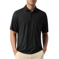 thumbnail image 5 of INSPIRE CHIC Mens Summer Casual Short Sleeve Solid Color Texture Knit Polo Shirts 2XL Black, 5 of 5