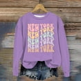 thumbnail image 3 of New York Sweatshirts for Women 2025 Long Sleeve Crewneck Y2K Graphic Sweatshirt Pullover Tops Streetwear, 3 of 4