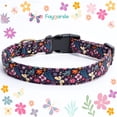 thumbnail image 3 of Collar para perro Faygarsle Cotton Designer con colgantes de flores moradas, 3 of 6