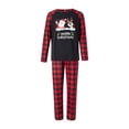 thumbnail image 1 of Gureui Matching Family Christmas Pajamas Set , Long Sleeve Cute Cartoon Print Tops + Plaid Pants Set Sleepwear, 1 of 9