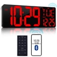 thumbnail image 1 of Reloj de pared digital CYMHCHL de 17.2 pulgadas con Bluetooth y sincronización automática de hora, 1 of 7