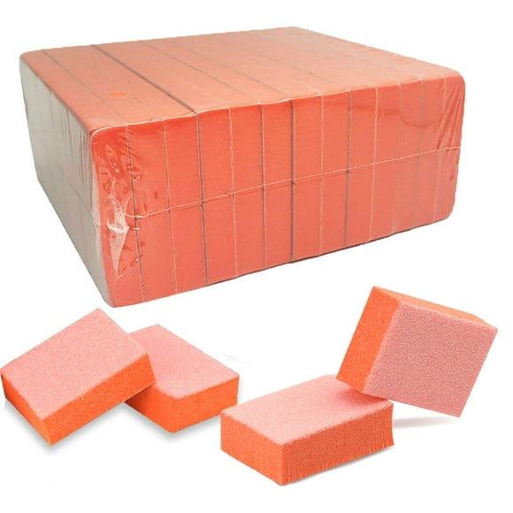 MARYTON Lima de uñas Mini Block, 130 unidades (grano fino acrílico naranja 100)