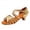 Gold, variant on Womens Latin Dance Shoes Low Heel Buckle Strap Sandals Comfortable PU Sandals For Women Practice Performance Ballroom Tango Shoes Silver US :8