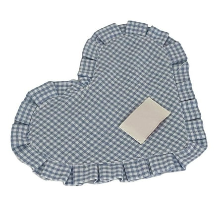 

Heart Shaped Plaid Placemats&Coasters Cute Lace Photo Decoration Propsε F4U6