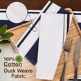 thumbnail image 6 of Ruvanti Cloth Napkins Set of 6 Cotton 100%, 18x18 inches Napkins Cloth Washable, Soft, Absorbent. Cotton Napkins for Parties, Christmas, Thanksgiving, Weddings, Dinner Napkins Cloth - Navy Stripe, 6 of 8