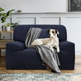 thumbnail image 2 of PiccoCasa Stretch Spandex Sofa Slipcover with Cushion Cover, Small Dark Blue, 2 of 7