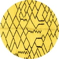 thumbnail image 1 of Ahgly Company Indoor Round Solid Yellow Modern Area Rugs, 6' Round, 1 of 4