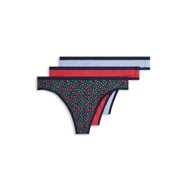 Jockey Women's Organic Cotton Stretch Logo Thong - 3 Pack