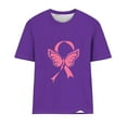 thumbnail image 3 of Oplxuo Breast Cancer Awareness Tops for Women Short Sleeve Cute Pink Ribbon Shirts Causal Crewneck Loose Tshirt Blouse, 3 of 3