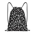 thumbnail image 1 of Fotbe Black White Leaves Bolsa Mochila con Cordón Estampada, Bolsa de Gimnasio Deportiva, Bolsa Cinch, Bolsa con Cordón para Hombres y Mujeres-Medium, 1 of 6