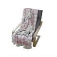 thumbnail image 4 of Retro Soft Flannel Fleece Throw Blanket, Miss Bunny Hoop in Love Romantic Rabbit Valentines Day in Hearts Artwork, Cozy Plush for Indoor and Outdoor Use, 50" x 70", Pale Pink White, by Ambesonne, 4 of 6