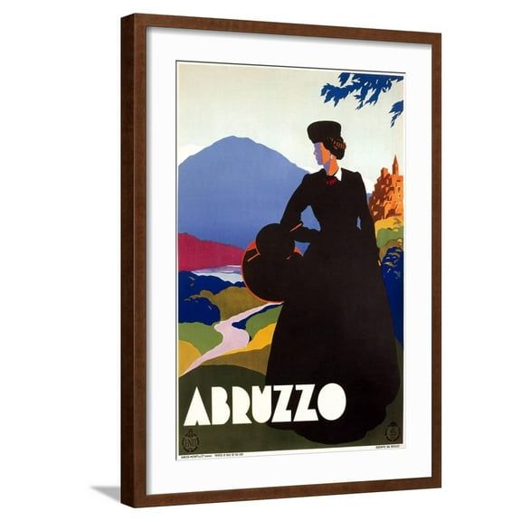 Art.com Travel Poster for Abruzzo Art Print, Brown Frame Wall Art, 21" x 29"