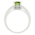 thumbnail image 4 of 1.465 ct Round Cut Natural Peridot Solitaire with Accents Engagement Ring for Women in 18K White Gold, 4 of 5
