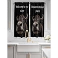 thumbnail image 2 of Funny Yak Living Room Curtains 2 Panel, Welcome To OUR Place Modern Retro Cafe Window Treatment, Extra Long Farmhouse Bedroom Bathroom Kitchen Curtains Drapes 104"x72", 2 of 6