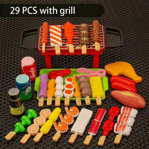 Baby Pretend Play Kitchen Toys Simulation Barbecue Cookware Cooking Mini Food Role Play Educational Gift Kitchen Items Girl Toys