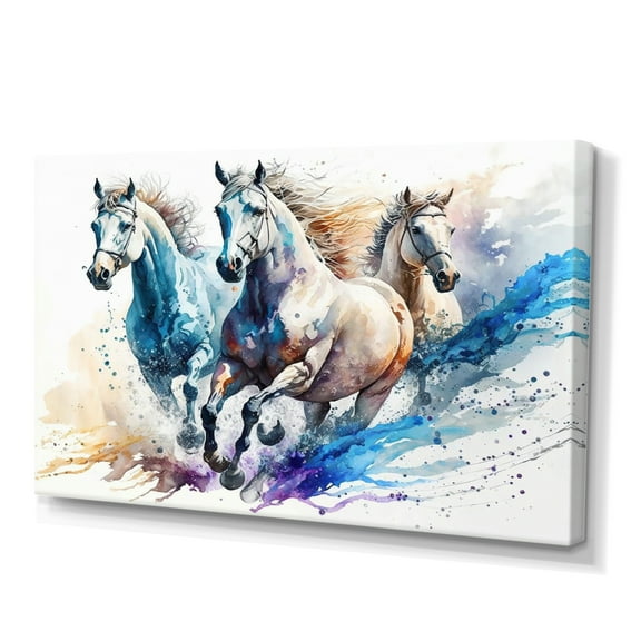 Designart Herd Of Horses Running IV Canvas Wall Art