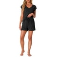 thumbnail image 2 of Conjunto de lounge de 2 piezas para mujer INSPIRE CHIC, suéter de punto, camiseta de manga corta y pantalones cortos, conjunto de pijama L negro, 2 of 5