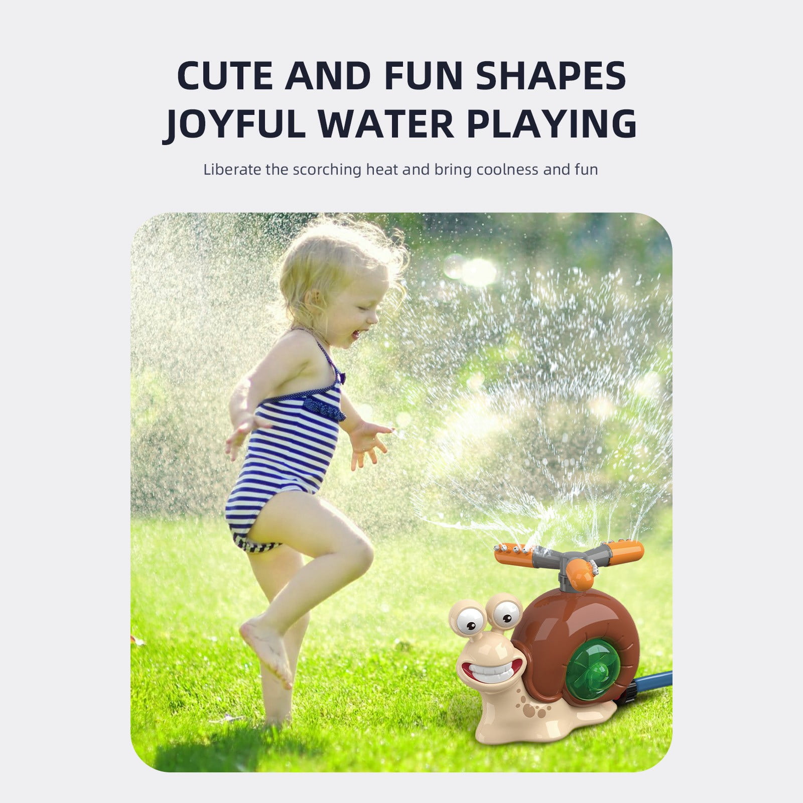 2 in 1 Water Sprinkler Baseball Helicopter Toy for Kids, Outdoor Summer Water Play Game with Rotating Sprayer, Attaches to Garden Hose for Backyard Pool Lawn