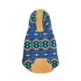 thumbnail image 3 of Vibrant Life Dog Clothes: Blue Print Fleece Hooded Jacket with Corduroy Trim, Medium, 3 of 8
