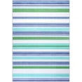 thumbnail image 2 of Wondo 5x8 Machine Washable Rug - Geometric Striped Low-Pile Carpet with Modern Boho Design, Blue for Living Room, Bedroom, Kitchen & Office, 2 of 8