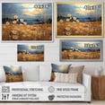 thumbnail image 4 of Designart "Yellow Blue Prairies Patchwork I" Landscapes Floater Framed Wall Art Living Room, 4 of 7