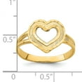 thumbnail image 4 of 14K Diamond-cut Cut-Out Heart Ring K4651, 4 of 7