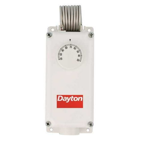 Dayton Mech Tstat,Heat or Cool,Plastic,110/30F 6EDY5