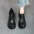 thumbnail image 4 of Lovskoo 2024 Women's Dress Leather Shoes Platform Round-Toe French Vintage Mary Shoes Flat Shallow Mouth Gentle Patent Leather Spring Shoes Black, 4 of 8