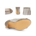 thumbnail image 2 of BLISSFUL STEP Platform Peep Toe Mesh Back Zip Stiletto Heel Sandal for Women Taupe (Size 10), 2 of 6