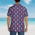 thumbnail image 4 of Honeii leaf flower Skull colorful Print Men’s Hawaiian Shirt,Classic Button-Down Short Sleeve Shirt, for Beach, Vacation, and Outdoor Activities,XX-Large, 4 of 7