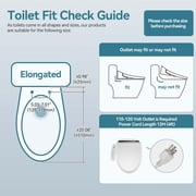 FULLWATT Electric Bidet Toilet Seat Automatic Heated Elongated Toilet Seat with Remote Control LED Night Light (White)