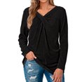 thumbnail image 2 of Camiseta de mujer Jumpingount con cuello en V manga larga color negro XXL, 2 of 6